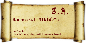 Baracskai Miklós névjegykártya