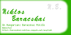 miklos baracskai business card