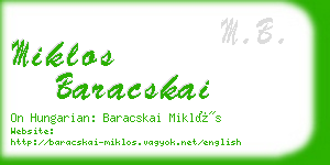 miklos baracskai business card